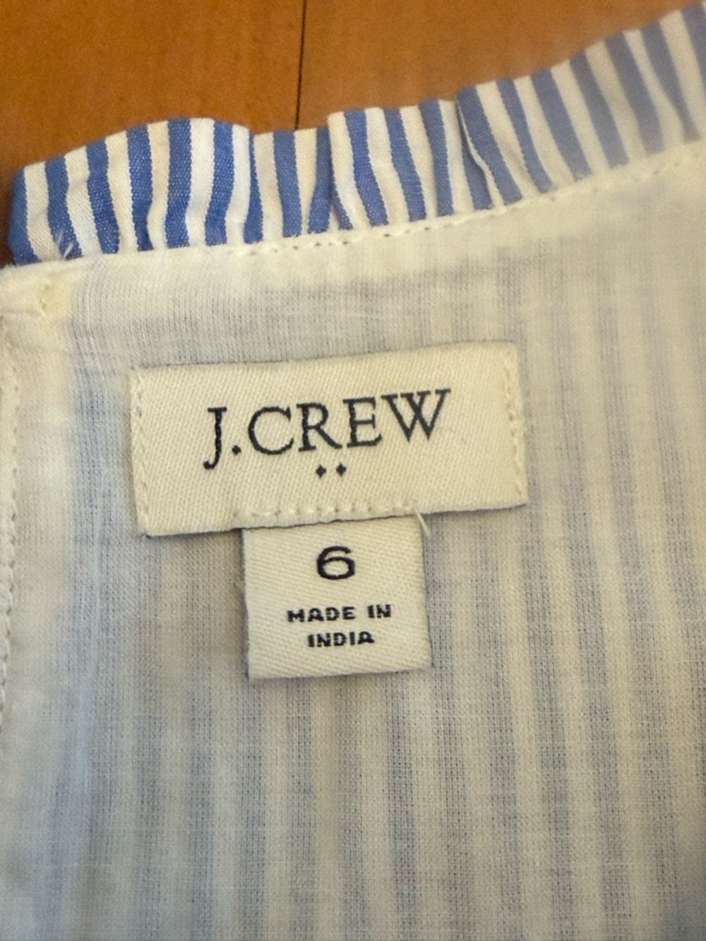 JCrew Sleeveless Blue White Strip Midi Dress Sz 6 Pockets Coastal Resort Comfy - Picture 7 of 11